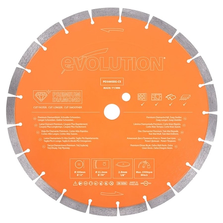 Evolution 12" Premium Segmented Edge Diamond Blade PD300SEG-CS2